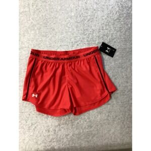 Under Armour Womens Tech Play Up Shorts Red Athletic Running 1389882 Small